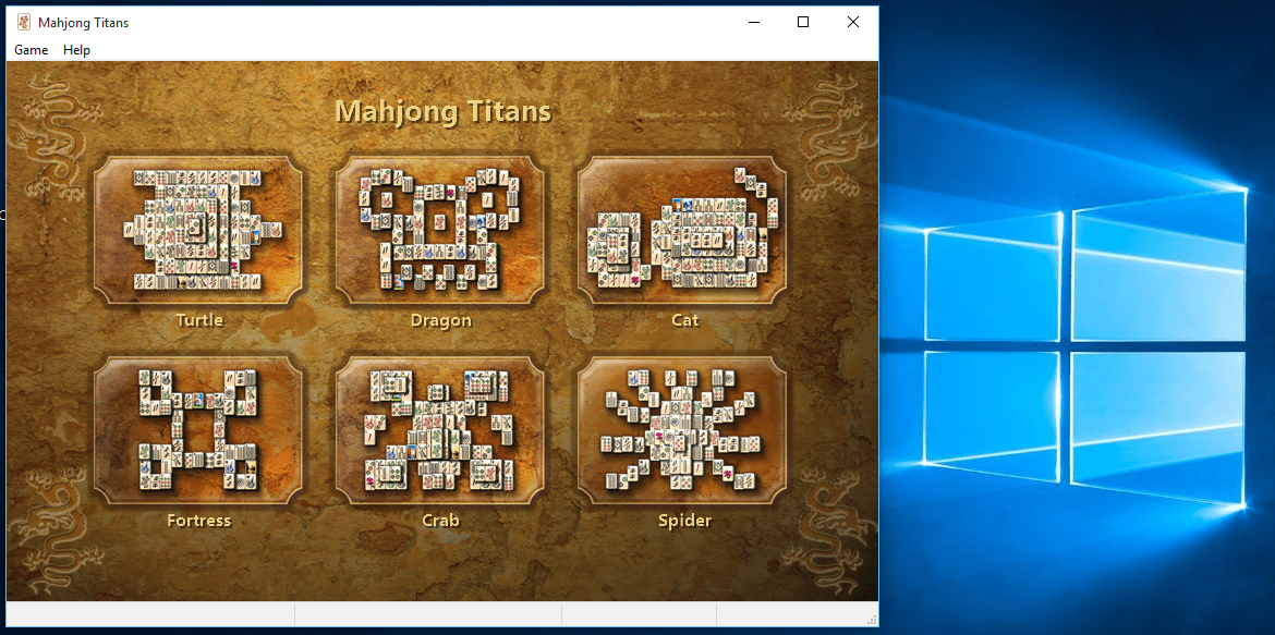 Mahjong Titans game layouts