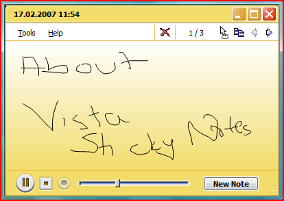 Windows Vista Sticky Note