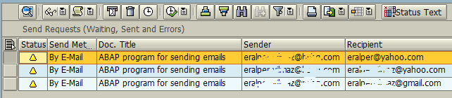 emails sent from SAP using ABAP program in SOST transaction