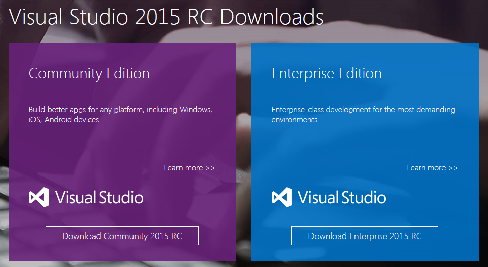 Visual Studio Community 2015 Download