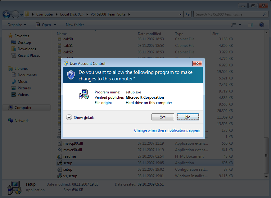 Microsoft Visual Studio 2008 Installation On Windows 7 As VS2008 SP1