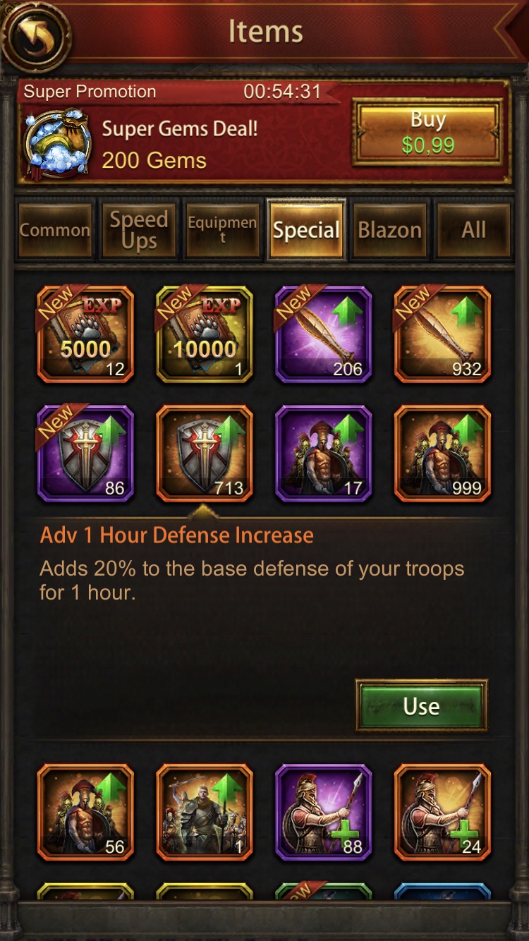 increase troops attack, defense and HP buffers