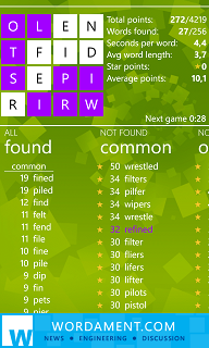 Wordament game tips using Prefix and Suffix