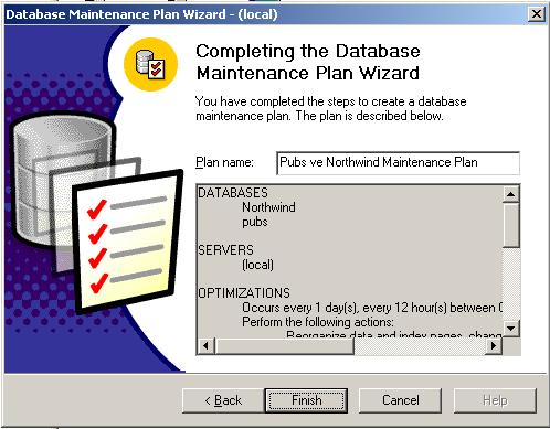 maintenance plan in SQL Server