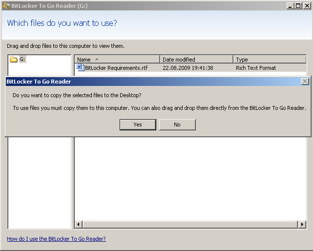 Windows BitLocker Copy Files