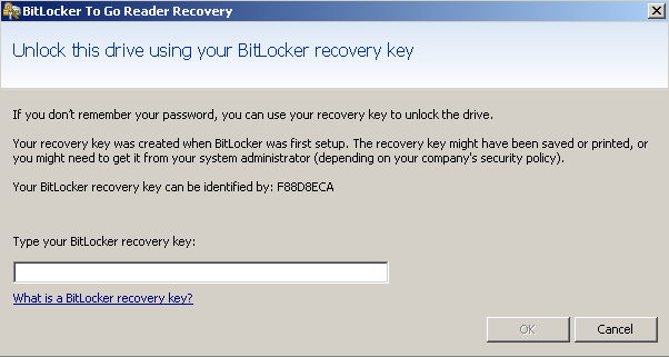 unlock bitlocker with recovery key