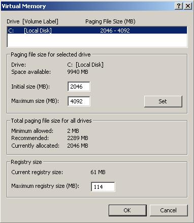 change maximum windows registry size