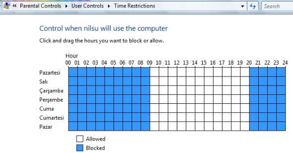 setup time restrictions for parental controls in Windows