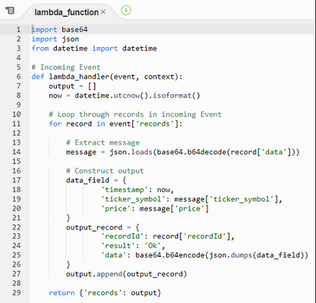 AWS conversion Lambda function code in Python