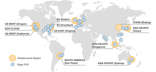 Aws Regions Shown On World Map 