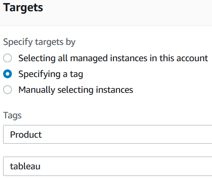 AWS Software Inventory service target selection