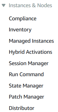 AWS System Manager services including Inventory
