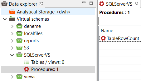 Data Virtuality virtual schema objects