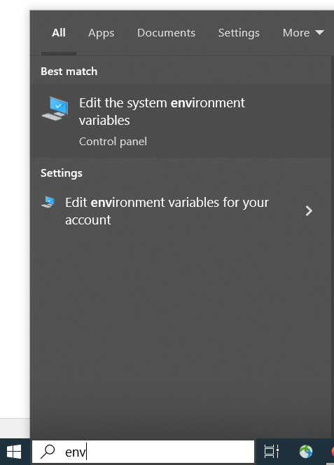 Edit System Variables on Windows