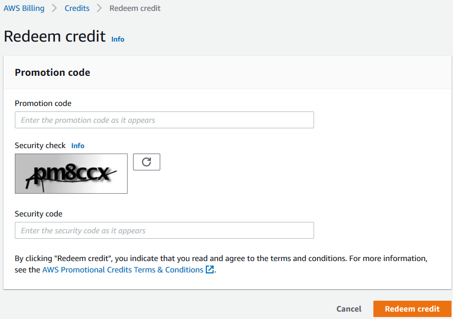 Redeem AWS Credits using AWS Management Console Billing and Cost ...