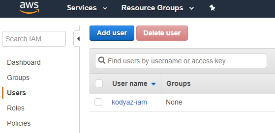 AWS account IAM users