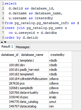 mysql list databases query