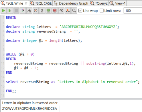 SQL While loop sample code for Data Virtuality Logical Datawarehouse developer