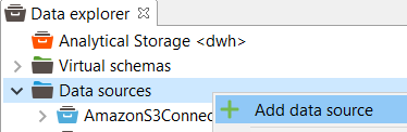 add new data source on Data Virtuality Studio