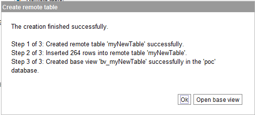 remote table creation tasks on Denodo