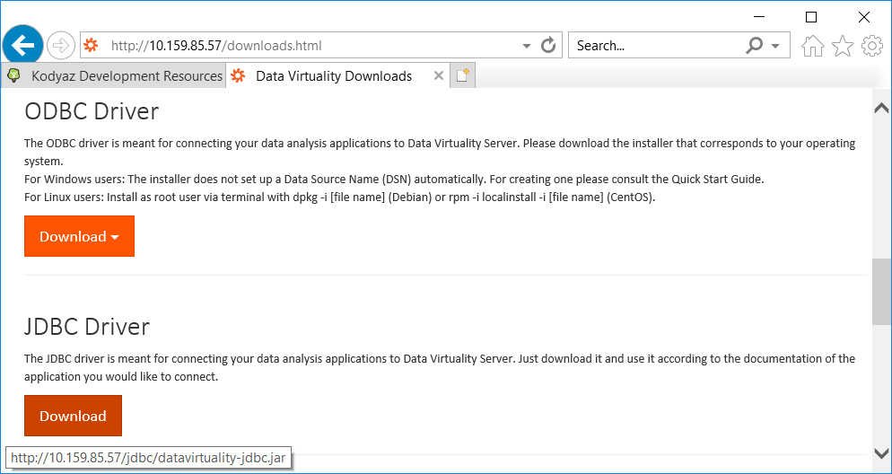 download Data Virtuality JDBC driver