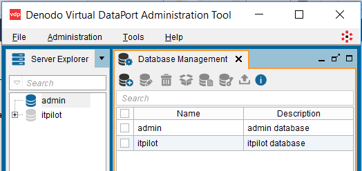 default virtual databases on Denodo Platform