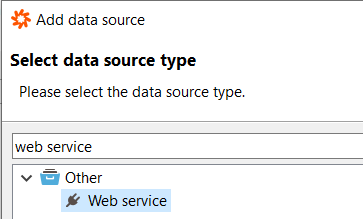web service data source type