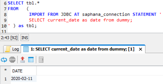 Connect Exasol to SAP HANA database