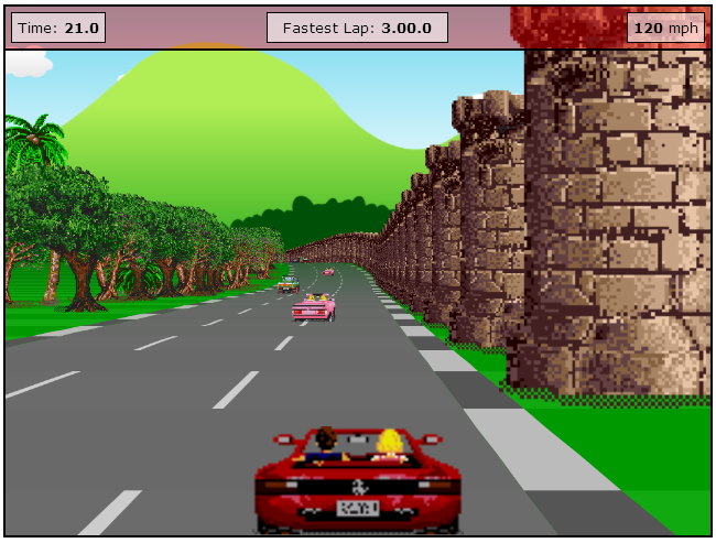 play Outrun online arcade game developed in HTML5 and Javascript