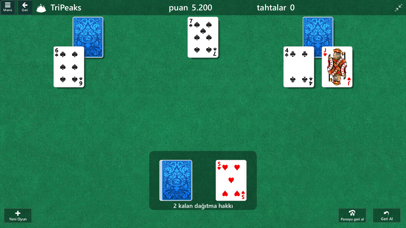 tripeaks solitaire free tips