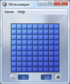 default Windows 7 Minesweeper game style