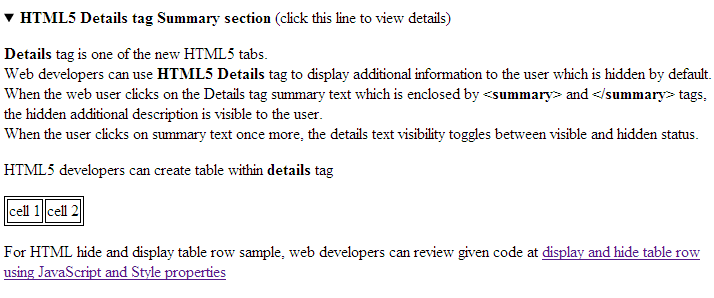 Details tag in deals html