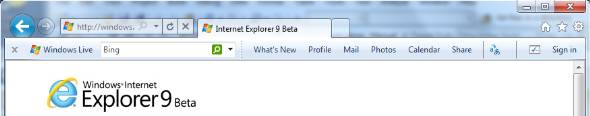 Windows Internet Explorer 9 IE9 toolbar