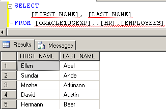 List Oracle data from SQL Server Linked Server