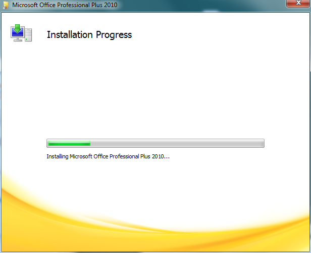Microsoft Office 2010 installation process