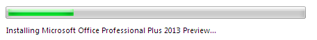 Microsoft Office 2013 setup progress bar