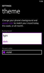 change Nokia Lumia background color