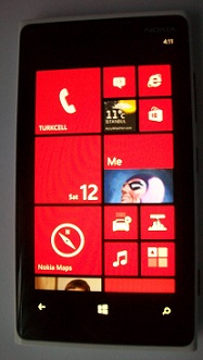 Nokia Lumia Windows 8 Phone in red theme color