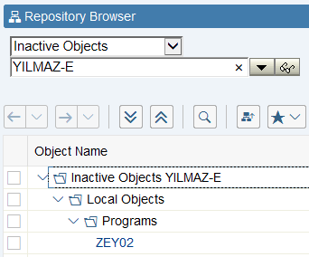 ABAP Repository Browser for Inactive Objects