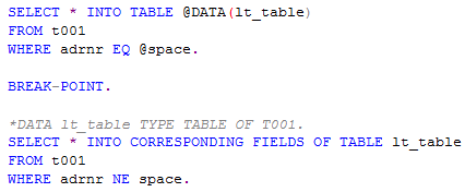 ABAP Select using SPACE instead of Null or Initial