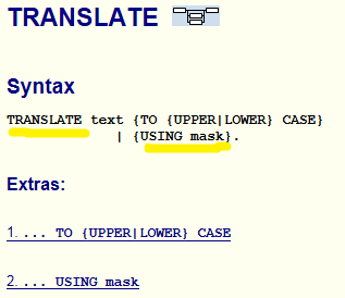 documentation for ABAP Translate command