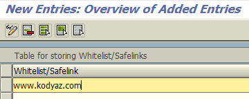 add new link to whitelist URLs for SAP Personas
