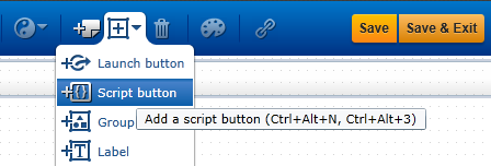 add script button to SAP Screen Personas flavor