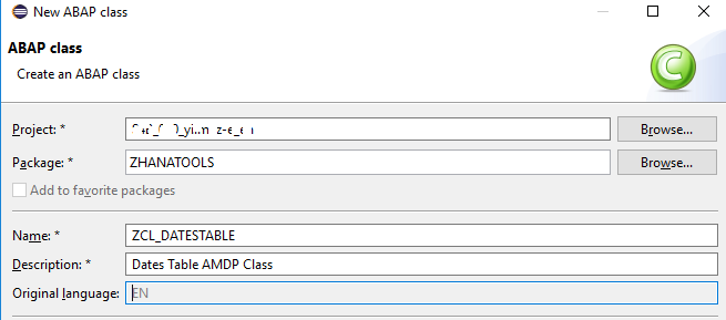 SAP HANA AMDP class definition