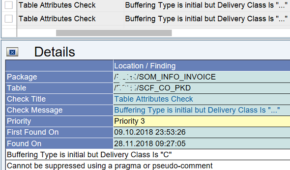 ATC Table Attributes Check Buffer Type vs Delivery Class