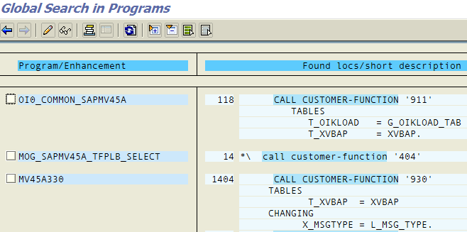 Customer Function calls in VA02 ABAP program