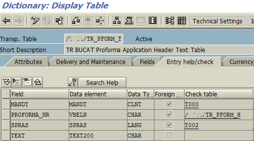 check table in ABAP transparent table