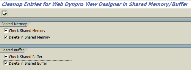 clear SAP Web Dynpro cache