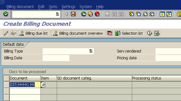 assignment field in billing document sap