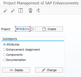 create CMOD SAP Enhancement project